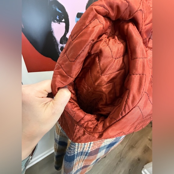 Vintage 70s Quilted Lined Coat with Flannel Trim - Picture 11 of 16